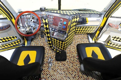 Napoleon Leiva matched the exterior colors of millennium yellow and pearl black when he transformed the No Excuses interior, including installing a tile floor.