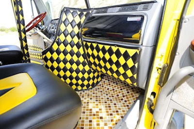 Napoleon Leiva matched the exterior colors of millennium yellow and pearl black when he transformed the No Excuses interior, including installing a tile floor.