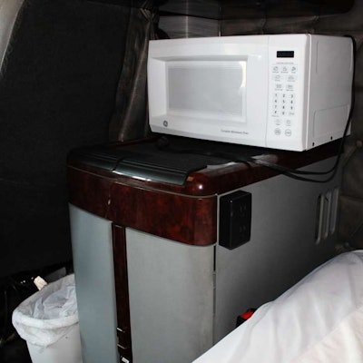 Microwave in George and Wendy Parker's Freightliner