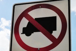 No Trucks sign