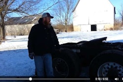 STUCK! One of the “trials and tribulations” of trucking — via this link, catch a vid with George and Wendy at home with their immobile rig at -8 Fahrenheit.