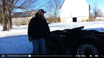 STUCK! One of the “trials and tribulations” of trucking — via this link, catch a vid with George and Wendy at home with their immobile rig at -8 Fahrenheit.