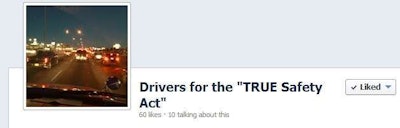 Those interested can find the “Drivers for the ‘TRUE Safety Act'” Facebook page via this link.