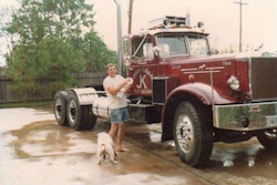 Tom Kraak and his 1952 Mack, as well as a two-month-old Jonathon Kraak.
