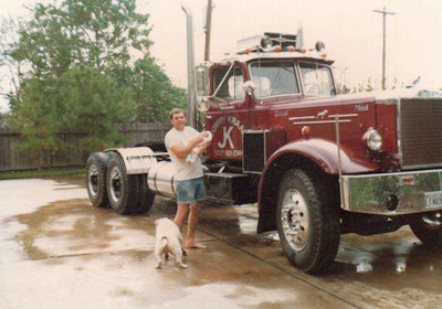 Tom Kraak and his 1952 Mack, as well as a two-month-old Jonathon Kraak.