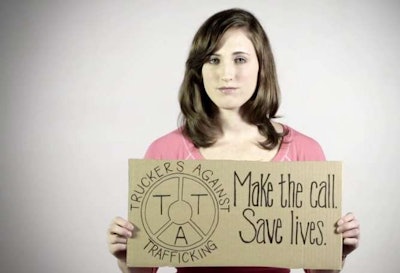 Report suspected instances of trafficking via the Truckers Against Trafficking national hotline: 888-373-7888. Find TAT on Facebook via this link, and find much more about the organization via its website.