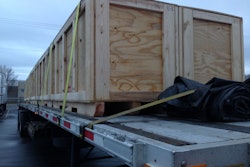 military freight -- empty ammo boxes on a flatbed