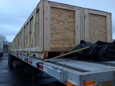 military freight -- empty ammo boxes on a flatbed