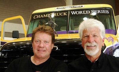 Mike Ryan (left) and John Condren with the ChampTruck prototype the pair brought to Mid-America this year.
