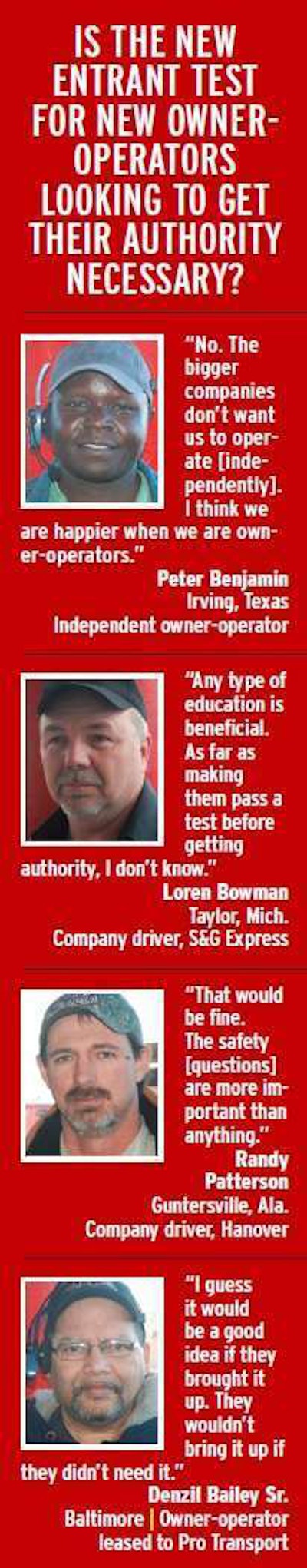 New Entrant test man-on-the-street