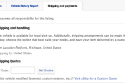 Find an example of the look and feel of the eBay users’ experience of the “Shipping Tab,” newly enabed with connection to uShip.com for LTP items, via this sample item.