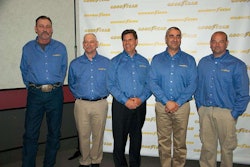 Goodyear’s Gary Medalis, center, joins Highway Hero finalists, from left, Tim Horton, Scott Rosenberg, Ivan Vasovic and Bryan Dunn.