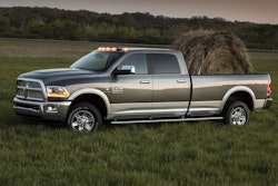 The owner-operator and company driver winners each receive a 2013 Ram 2500 similar to this model, sponsored by Chevron Delo and Cummins.