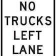 no_trucks_left_lane sign