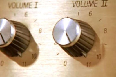 An image from “This Is Spinal Tap” shows the amp with knobs calibrated up to 11. “Up to eleven” has become in idiom in popular culture for “anything being exploited to its utmost abilities, or apparently exceeding them,” says Wikipedia.