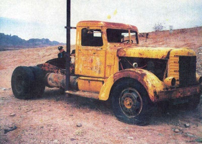 Restroer Bob Dean found the ’39 Pete in a desert in Arizona in the condition pictured here.