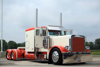 Seth Denning’s cream and white 2006 Peterbilt 379 won Best of Show in the Limited-Mileage Bobtail category.
