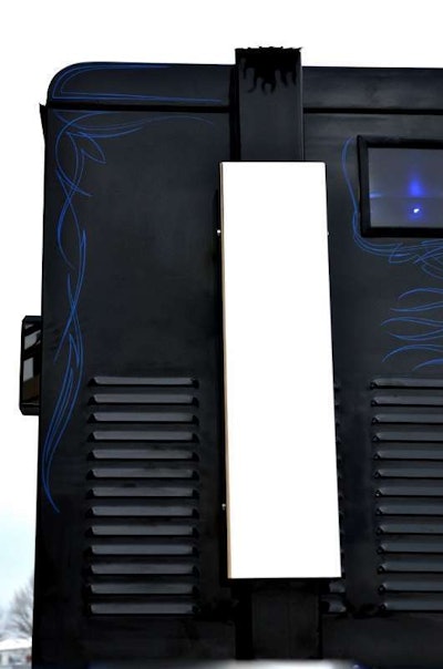 “The back panel of the truck on the W series,” says Mariani, “had the stack mount on the frame and the air intake went up and over the passenger side.” Considering how they were going to “make it run” without the air intake in the traditional position, Mariani and Wike modified the system to fit the intake elsewhere. “If you look at the truck where the tool boxes are on the driver’s side, they’re completely gone but we have access to them under the sleeper. On the passenger’s side, we sacrificed that and made that a giant air box.”