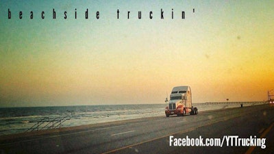 On a “vacation from hell” in Galveston, Texas, “I saw this truck parked at the beach,” notes the YTTrucking Facebook page administrator, “and thought to myself, ‘this is what it’s all about.’ Being able to drive and deliver to coastal locations and take 10 hours to check out the beach is the best.”