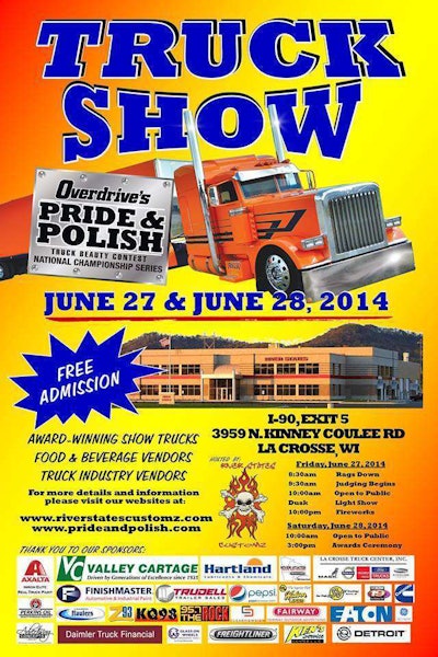 To register your truck in the River States Customz edition of Overdrive‘s Pride & Polish in La Crosse, Wis., follow this link.