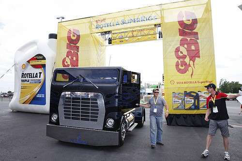 Brad Wike with Low Patrol at the Shell Rotella SuperRigs event earlier this Spring in Charlotte, N.C. The hot rod took Best of Show in the show-truck class.
