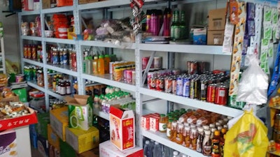 Though there’s no official store front at the truck stop, one of the shipping containers does house a little shop where drivers can get snacks, drinks and cigarettes.