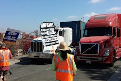 Drivers picketing at a similar strike held this year at Southern California ports.
