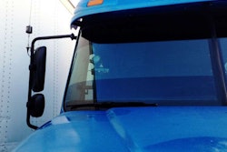Independent Brad Willis uses a Blue Tiger video camera on the windshield of his Freightliner Columbia. “You can set it for the amount of force needed to make it record,” he explains. Otherwise, “it will record in a loop on a mini-SD card,” saving over its