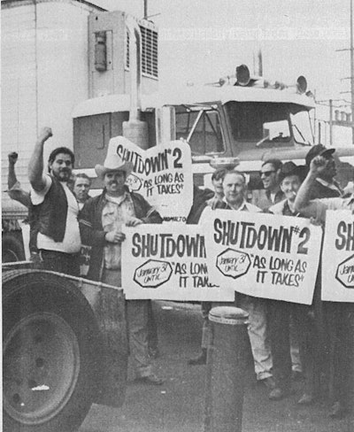 A.R. “Bob” Fairman on Parkhurst’s passing: What a sad day for trucking. I’m the guy standing at the back in the photo, between the gentleman with his arm in the air and the other gentleman in the cowboy hat. That was in the 1960s and so long ago. Overdrive did a couple write-ups about me over the years and was always a great supporter of the owner-operator and small transportation business. Thanks for all you did, Mike!