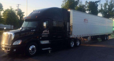 The truck Scott Durant drives for small fleet Bell Trucking, of Shoemakersville, Pa.