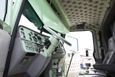 Chris VanPelt says the 2007 Peterbilt 379’s mint and teal two-tone paint scheme came to him in a vision, and he worked with Peterbilt to spec it.