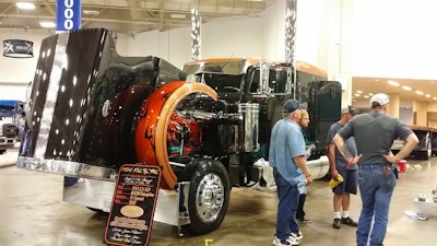 Mike Manuel’s 1984 Peterbilt 359, competing in the Working Combo category in the Pride & Polish National Championship.