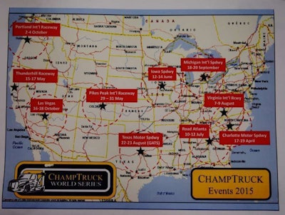 2015 series dates beyond the opening event are tentative as series organizers await finalization of NASCAR and Indy schedules at major tracks.