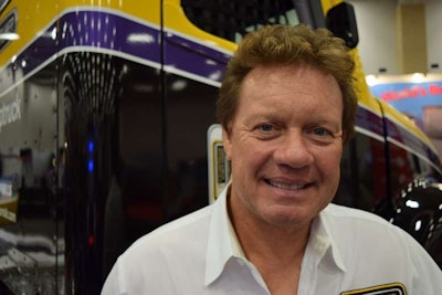 Class 8 stunt racer and a leading partner in the Champtruck Series, Mike Ryan — read more about Ryan, John Condren and ChampTruck via this link to coverage from the Mid-America Trucking Show.