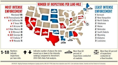 Inspection intensity map