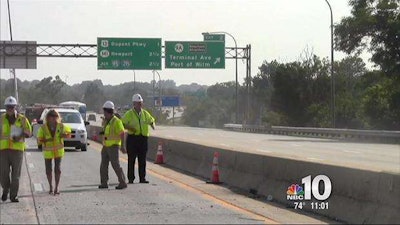 NBC Philadelphia photo of I-495 workers