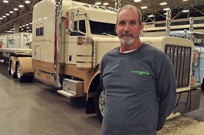 Dean Jay is showing Cream Puff at the Overdrive Pride & Polish competition at GATS.