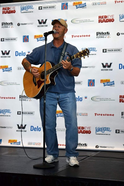 Sampson performing at the Trucker Talent Search