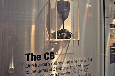 This exhibit notes that a trucker’s CB notification led to the rescue of nine minors, the arrest of 31 victimizers and the breaking up of a prostitution ring.