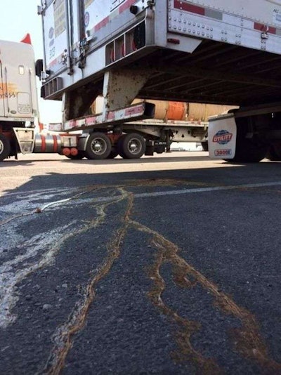 Authorities say the abandoned trailer was leaking rotten chicken juice for days. (Photo from The Montana Standard)