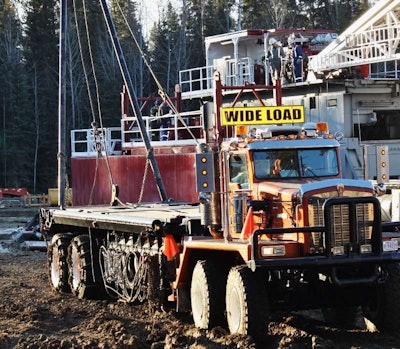 The straight frame rail of the C500 runs “to the very front of the truck,” notes Ovelson. “When we get stuck in the mud with 230,000 pounds of gross weight, we’re able to tie a couple of trucks together to pull,” a vital feature in the oilfield.