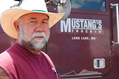 Mike “Mustang” Crawford of Long Lane, Mo., has hauled for decades now in the same 1994 Freightliner that marked his maiden voyage as an owner-operator.