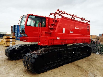 While the crane’s boom and jib break down into several pieces ranging from 10- to 40-feet long, it’s the upper works that make the heaviest and widest load. This combo of cab, engine and crawlers that together make up the upper works weighed 90,588 pounds. And as you know if you’ve ever hauled oversize or overweight, “you can’t just load it and go,” says Next Exit President Chandler Magann. “The customer or the shipper has to do a lot of advanced planning. They can’t wait till the last second to hire a trucking company.” In the case of the red crane, the trucks took different routes depending on their permits. Most of the crane went through Louisiana, but the truck carrying the upper works traveled through Arkansas.