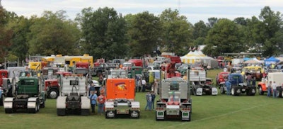 Mack Trucks on the lawn at Gerhart Machinery