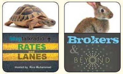 Catch both Tortoise and Hare in two podcasts now part of Kevin Rutherford’s AudioRoad Network on BlogTalkRadio.com – Rico Muhammad hosts the “Rates & Lanes” podcast Wednesday nights, and the new Brokers & Beyond show on Thursdays most weeks is hosted by Chad Boblett with a guest broker for each episode answering questions from callers. Both are recorded live, then available for later listening. A third podcast, “Trucking With Authority,” is hosted by Kenny Long.
