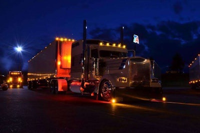 This Kenworth W900L belongs to Carl Priest of Lancaster, Pa. It was shot by Sleeth at the Lee Hi Travel Plaza in Lexington, Va.
