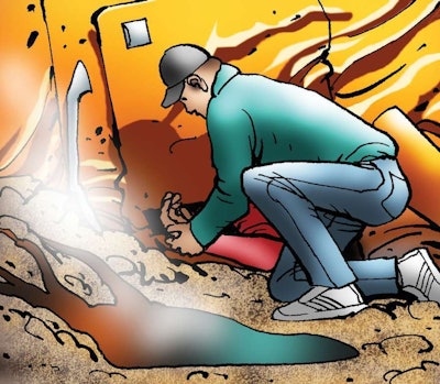 As Hunt takes the driver’s hand to find a pulse, the driver cries out for help!