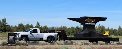 “It was easy spotting the 2020 Chevy Silverado 3500 outside of the airport in Bend, Oregon — it was the one towing a giant anvil,” wrote Tom Quimby attendant to this test-drive of the unit. “Chevy had local craftsmen build the faux anvil to celebrate its class-leading tow rating of 35,500 pounds.” Among the model-year updates to the Silverado 3500? A “new Allison 10-speed transmission not only makes the record-breaking towing possible but also helps improve fuel consumption by enabling a 3:42 rear axle ratio (down from 3.72).”