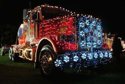 A tractor decorated for the Waimea, Hawaii, Christmas Twilight Parade, which takes place this Saturday.