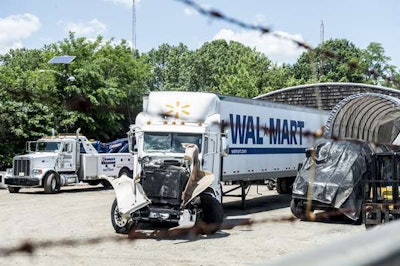 The Walmart Transportation truck following the June 2014 crash.